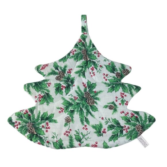 Vintage Christmas Themed Holiday Set of 5 Oven Mitts Pot Holders & Placemat - Picture 4 of 16